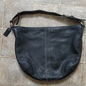 Coach Leather Black Hobo Shoulder Bag
